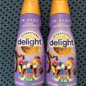 Collectible Empty International Delight FRIENDS Coffee Creamer Bottles Set of 2